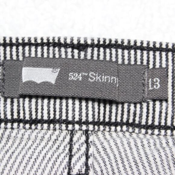 Levi’s 524 Skinny Jeans W31 L32 Women Black White Pinstripe Stretch Denim - Picture 4 of 10